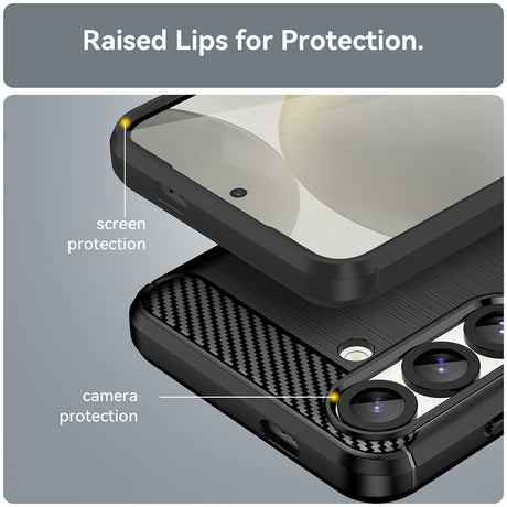 Husa de protectie Techsuit Carbon Silicone compatibil cu Samsung Galaxy S25, Negru