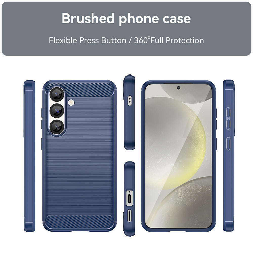 Husa de protectie Techsuit Carbon Silicone compatibil cu Samsung Galaxy S25, Albastru