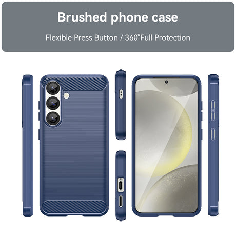 Husa de protectie Techsuit Carbon Silicone compatibil cu Samsung Galaxy S25, Albastru