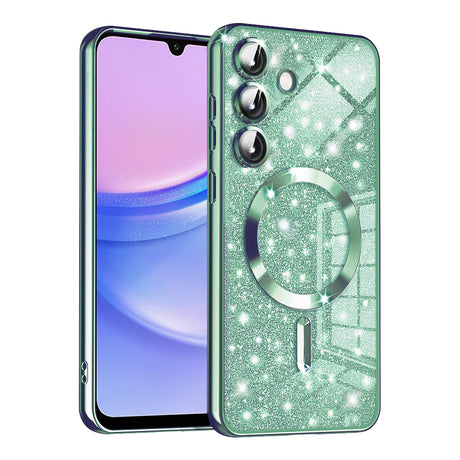 Husa de protectie Techsuit Luxury Glitter MagSafe compatibil cu Samsung Galaxy A15 4G / A15 5G, Verde Deschis