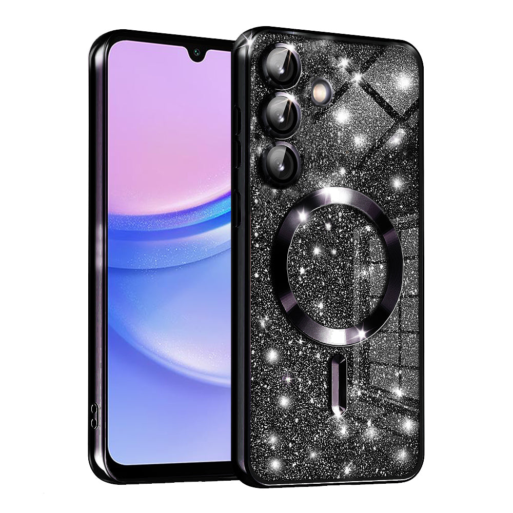 Husa de protectie Techsuit Luxury Glitter MagSafe compatibil cu Samsung Galaxy A15 4G / A15 5G, Negru