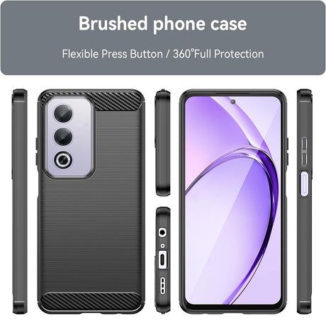 Husa de protectie Techsuit Carbon Silicone compatibil cu Oppo A80 5G, Negru