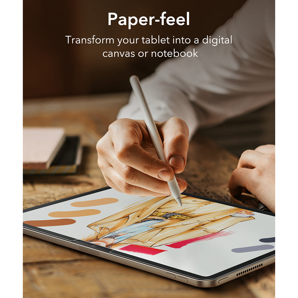 Husa de protectie tableta ESR Paper-Feel (set de 2) compatibil cu iPad Air 11 (2024) / Air 11 (2025) / Air 11 (2026), Transparent Mat