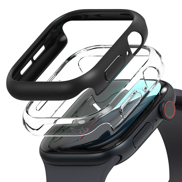 Accesoriu smartwatch Ringke Slim (set de 2) compatibil cu Apple Watch 10 42mm / Watch 11 42mm, Transparent / Matte Black