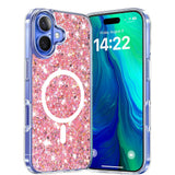 Husa de protectie Techsuit Sparkly Glitter MagSafe compatibil cu iPhone 16 Plus, Roz