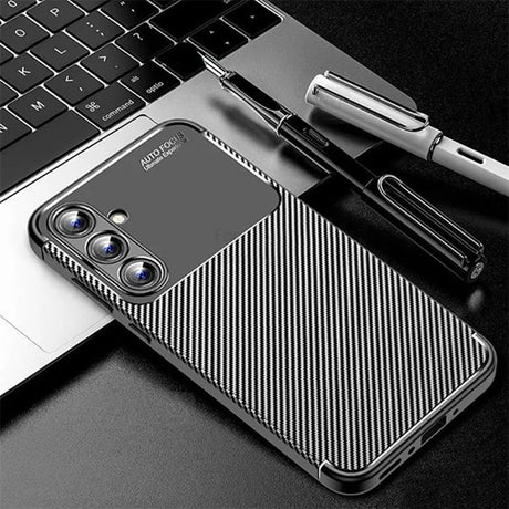 Techsuit CarbonFiber fekete tok Samsung Galaxy A16 4G és A16 5G készülékekhez