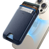 Suport ESR Premium Wallet Boost MagSafe (2K63803), Smart 4 Cards Storage, Made from Artificial Leather, Albastru Inchis