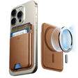 Suport ESR Premium Wallet Boost MagSafe (2K63802), Smart 4 Cards Storage, Made from Artificial Leather, Caramel Brown