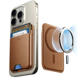Suport ESR Premium Wallet Boost MagSafe (2K63802), Smart 4 Cards Storage, Made from Artificial Leather, Caramel Brown