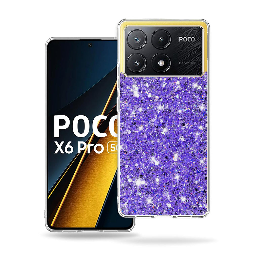 Husa de protectie Techsuit Sparkly Glitter compatibil cu Xiaomi Poco X6 Pro, Mov