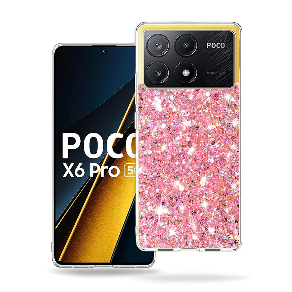 Husa de protectie Techsuit Sparkly Glitter compatibil cu Xiaomi Poco X6 Pro, Roz