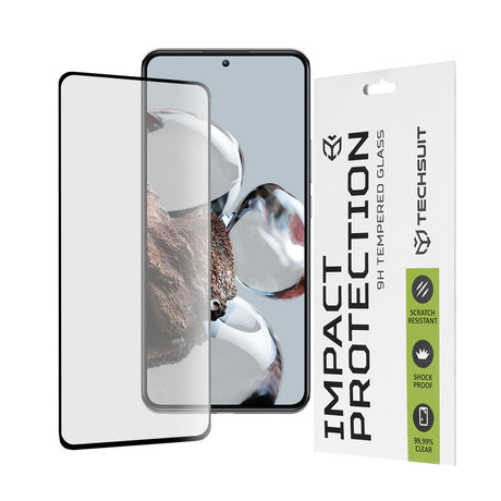 Folie de protectie Techsuit 111D Full Cover / Full Glue Glass compatibil cu Xiaomi 12T / 12T Pro, Negru
