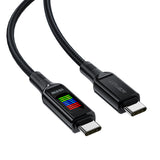 Cablu Acefast (C7-03), Type-C to Type-C, 100W Fast Charging, 5A, LED Display, 1.2m, Negru