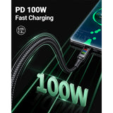 Cablu Acefast (C7-03), Type-C to Type-C, 100W Fast Charging, 5A, LED Display, 1.2m, Negru