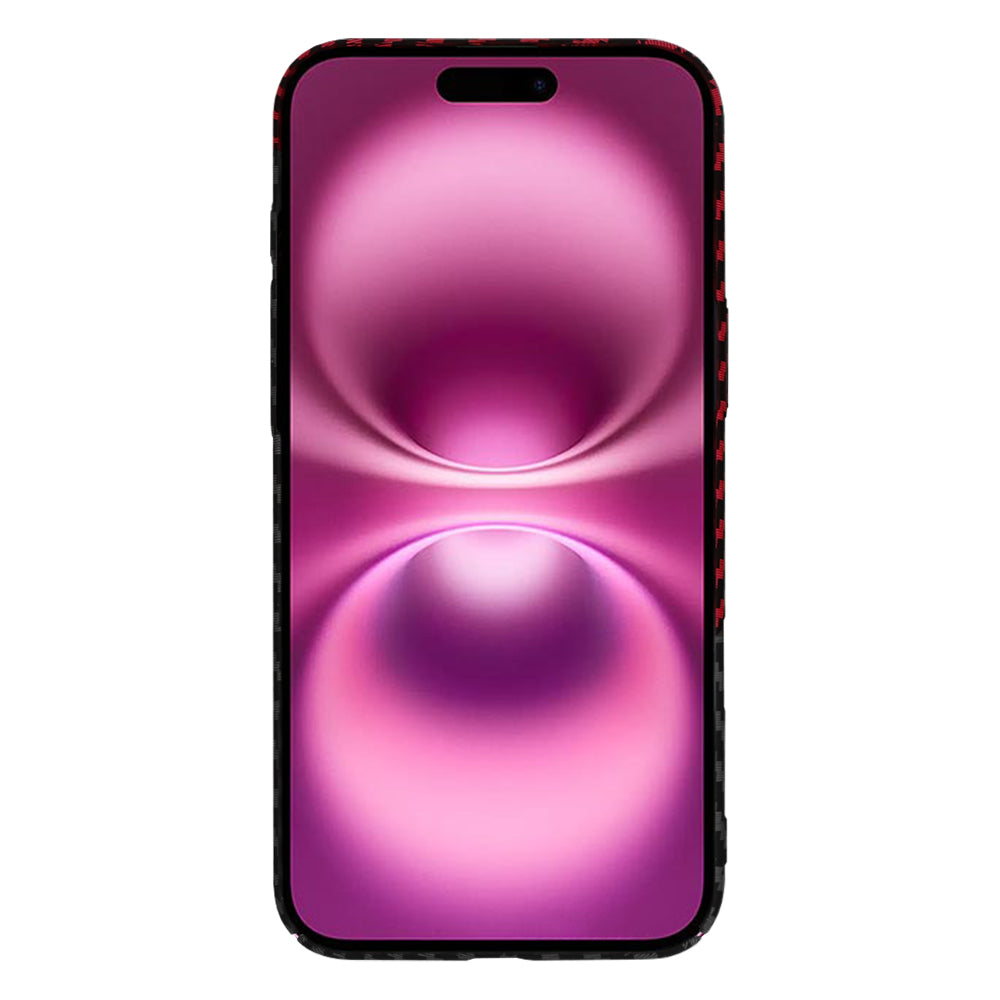 Husa de protectie Techsuit Carbonite FiberShell compatibil cu iPhone 16 Plus, Rosu Vortex