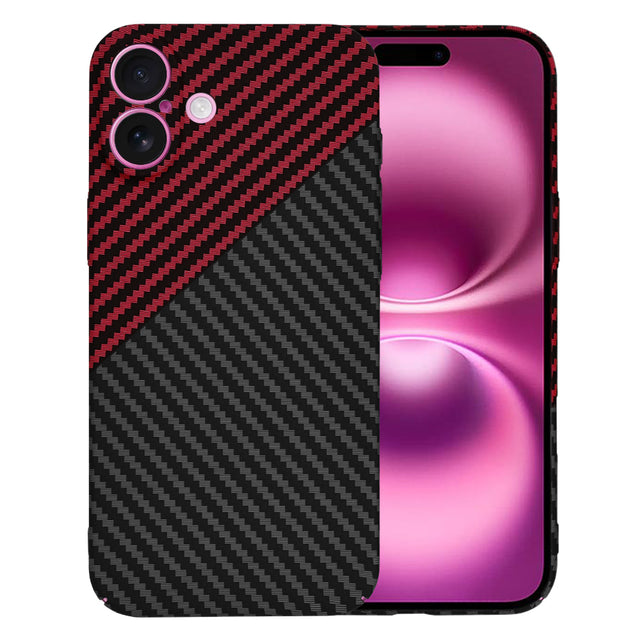 Husa de protectie Techsuit Carbonite FiberShell compatibil cu iPhone 16 Plus, Rosu Vortex