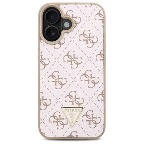 Husa de protectie Guess Hardcase 4G Triangle Metal Logo (GUHCP16SPG4GPH) compatibil cu iPhone 16, Alb