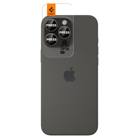 Folie de protectie Spigen (set de 2) Optik.tR EZ Fit Pro Camera Glass (AGL08862) compatibil cu iPhone 16 Pro, Desert Titanium