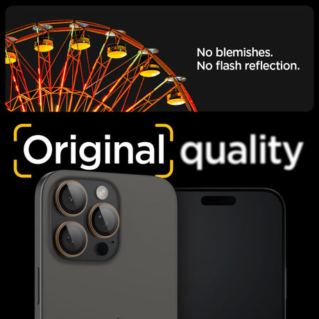 Folie de protectie Spigen (set de 2) Optik.tR EZ Fit Pro Camera Glass (AGL08862) compatibil cu iPhone 16 Pro, Desert Titanium