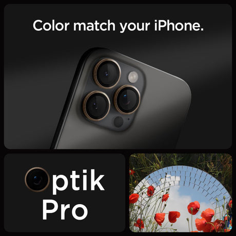 Folie de protectie Spigen (set de 2) Optik.tR EZ Fit Pro Camera Glass (AGL08862) compatibil cu iPhone 16 Pro, Desert Titanium