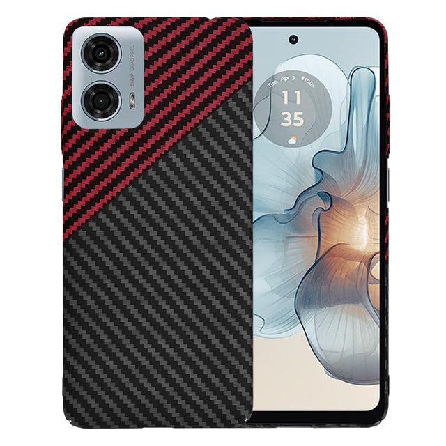 Husa de protectie Techsuit Carbonite FiberShell compatibil cu Motorola Moto G24 Power, Rosu Vortex