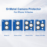 Folie de protectie Lito S+ Camera Glass compatibil cu iPhone 16 / iPhone 16 Plus, Albastru