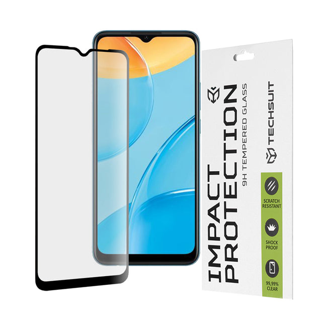 Folie de protectie Techsuit 111D Full Cover / Full Glue Glass compatibil cu Oppo A15 / A15s / A16 / A16s / A54s, Negru