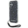 Husa de protectie Karl Lagerfeld Hardcase (KLHCP16MHZBPKCCU) compatibil cu iPhone 16 Plus, Mov Zebra With Cord