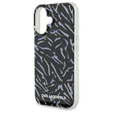 Husa de protectie Karl Lagerfeld Hardcase (KLHCP16MHZBPKCCU) compatibil cu iPhone 16 Plus, Mov Zebra With Cord
