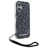 Husa de protectie Karl Lagerfeld Hardcase (KLHCP16MHZBPKCCU) compatibil cu iPhone 16 Plus, Mov Zebra With Cord