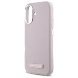 Husa de protectie Karl Lagerfeld Leather MagSafe (KLHMP16SPGMSRPP) compatibil cu iPhone 16, Roz Fw Metal Plate
