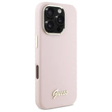 Husa de protectie Guess Silicone Script compatibil cu iPhone 16 Pro Max, Roz