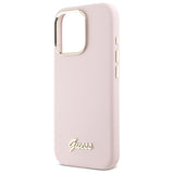 Husa de protectie Guess Silicone Script compatibil cu iPhone 16 Pro Max, Roz
