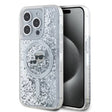 Husa de protectie Karl Lagerfeld Liquid Glitter MagSafe (KLHMP15XLGKCSGH) compatibil cu iPhone 15 Pro Max, Transparent Karl&Choupette Head