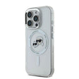 Husa de protectie Karl Lagerfeld IML MagSafe (KLHMP16LHLSKCH) compatibil cu iPhone 16 Pro, Alb Metal Karl&Choupette Head