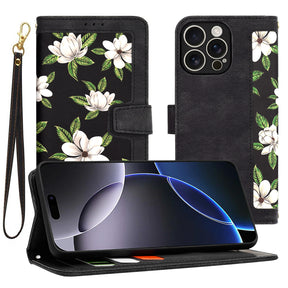 Husa de protectie Techsuit FlipCraft compatibil cu iPhone 16 Pro Max, Flowers of the Dawn