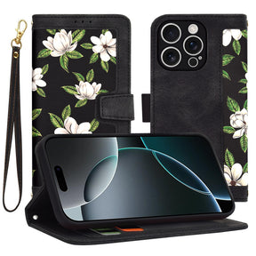 Husa de protectie Techsuit FlipCraft compatibil cu iPhone 16 Pro, Flowers of the Dawn