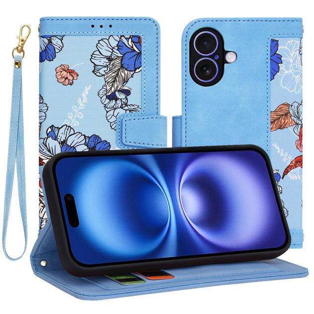 Husa de protectie Techsuit FlipCraft compatibil cu iPhone 16, Vibrant Blue