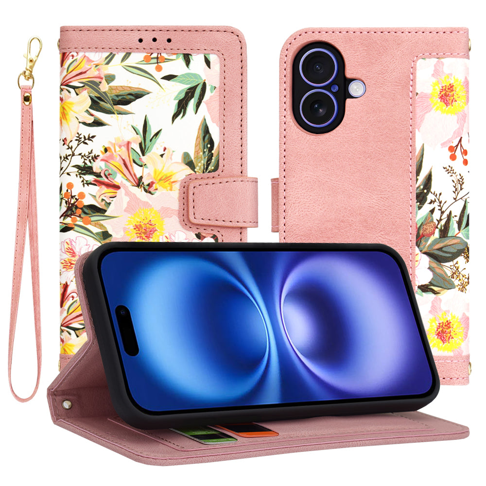 Husa de protectie Techsuit FlipCraft compatibil cu iPhone 16, Sweetheart Pink