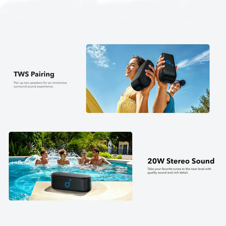 Casti Anker Wireless Speaker Soundcore Select 2S (A3171011), True Wireless Stereo, 20W, IPX7, Negru