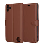Husa de protectie Techsuit Leather Folio compatibil cu Nothing CMF Phone 1, Maro