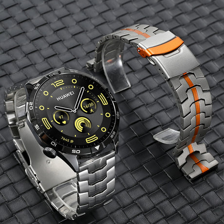 Curea smartwatch Techsuit Watchband 22mm (W063) compatibil cu Huawei Watch GT 2 (46mm)/GT 2 Pro/GT 3 Pro (46mm)/Xiaomi Watch S1, Titanium Orange