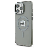 Husa de protectie Karl Lagerfeld IML MagSafe (KLHMP16LHLSKIK) compatibil cu iPhone 16 Pro, Metal Karl`s Head