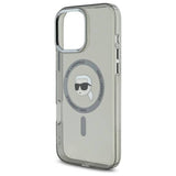 Husa de protectie Karl Lagerfeld IML MagSafe (KLHMP16LHLSKIK) compatibil cu iPhone 16 Pro, Metal Karl`s Head