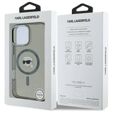 Husa de protectie Karl Lagerfeld IML MagSafe (KLHMP16LHLSKIK) compatibil cu iPhone 16 Pro, Metal Karl`s Head