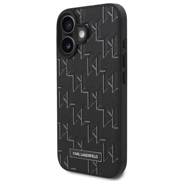 Husa de protectie Karl Lagerfeld Leather MagSafe (KLHMP16SPKHPORPK) compatibil cu iPhone 16, Hot Stamp