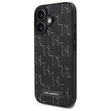 Husa de protectie Karl Lagerfeld Leather MagSafe (KLHMP16SPKHPORPK) compatibil cu iPhone 16, Hot Stamp