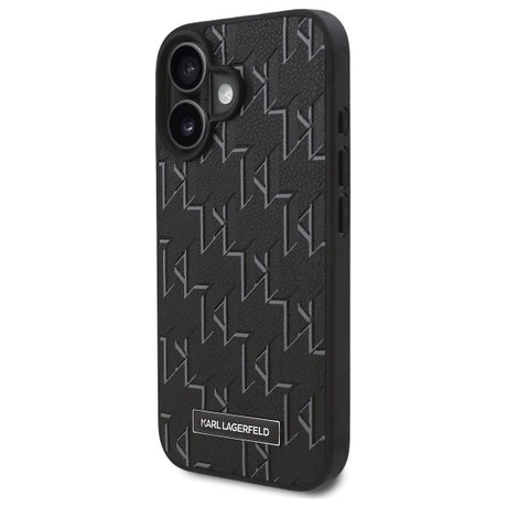 Husa de protectie Karl Lagerfeld Leather MagSafe (KLHMP16SPKHPORPK) compatibil cu iPhone 16, Hot Stamp