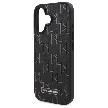 Husa de protectie Karl Lagerfeld Leather MagSafe (KLHMP16SPKHPORPK) compatibil cu iPhone 16, Hot Stamp