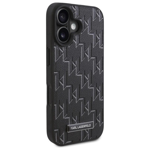 Husa de protectie Karl Lagerfeld Leather MagSafe (KLHMP16SPKHPORPK) compatibil cu iPhone 16, Hot Stamp